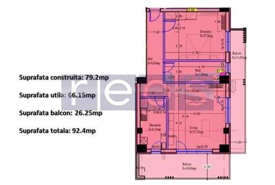 APARTAMENT 2 CAMERE | SISESTI -VATRA NOUA | BALCON MARE 15MP - 12