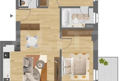 Apartament cu 3 camere semidecomandat în Dâmbul Rotund - 1