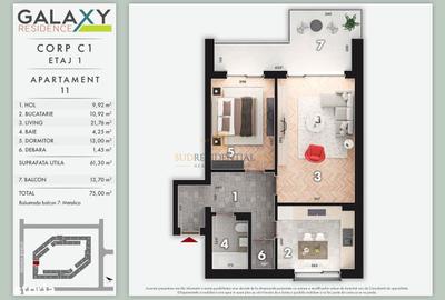 Apartament cu 2 camere în Sud - 8