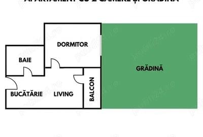 Apartament 2 camere, cu gradina - 7