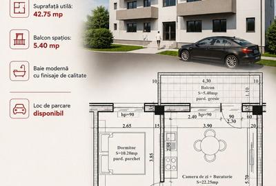 Apartament cu 2 camere în Frumoasa