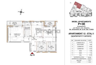 Apartament cu 3 camere decomandat în Tractorul - 3