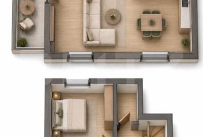 Apartament cu 4 camere semidecomandat în Est