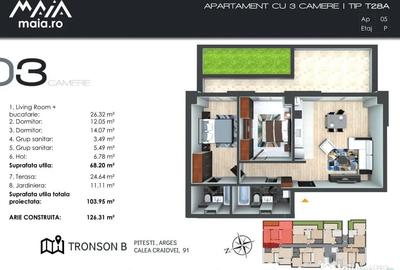 Apartament cu 3 camere decomandat în Craiovei - 2