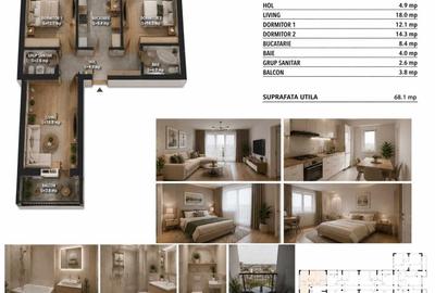 Apartament cu 3 camere decomandat în Apărătorii Patriei