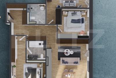 Apartament cu 3 camere semidecomandat în Iris