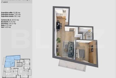 Apartament de 2 camere, bloc premium, etaj intermediar, Zona Semicentrala