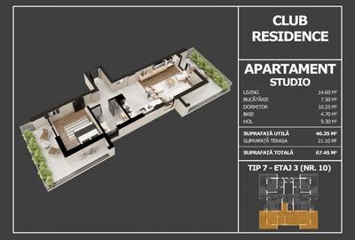 Apartament 2 camere tip studio cu 2 terase Postalionului. - 2