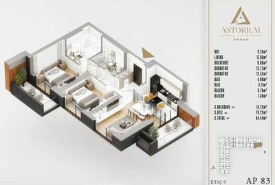 Apartament cu 3 camere decomandat în Cățelu - 2