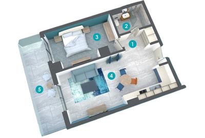 Apartament cu 2 camere în Nord - 12