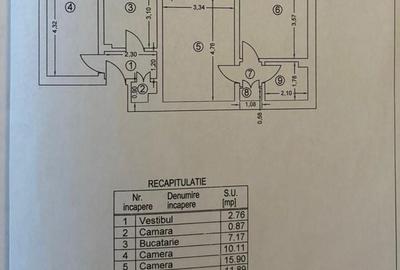 Apartament cu 3 camere semidecomandat în Bucureștii Noi