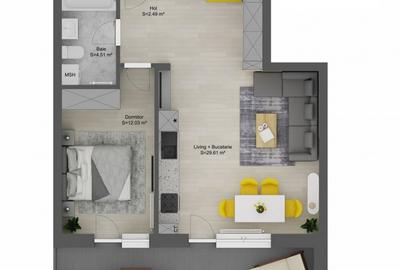 Apartament cu 2 camere decomandat în Șelimbăr - 1