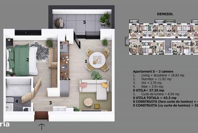 Apartament cu 2 camere în Central - 1