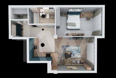 Apartament cu 2 camere semidecomandat în Central