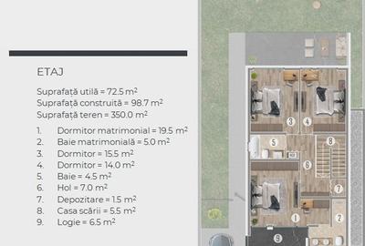 Casă individuală cu 5 camere cu Teren 350 Mp în Tunari - 12
