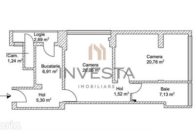 Apartament cu 2 camere semidecomandat, mobilat în Central - 1