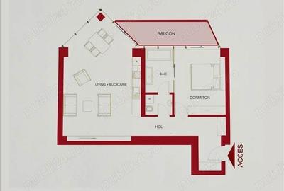 Apartament cu 2 camere decomandat în Elisabetin