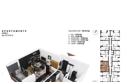 Apartament cu 2 camere decomandat în Bucovina - 8