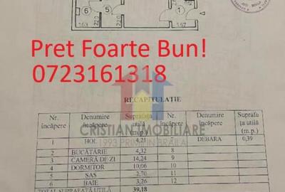 Apartament cu 2 camere semidecomandat în Calea Galați