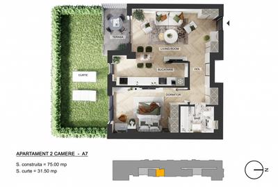 Apartament cu 2 camere decomandat în Nord - 2