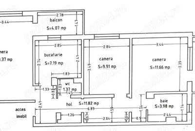 Apartament cu 3 camere decomandat în Sud - 2