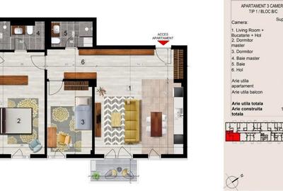 Apartament cu 2 camere în Străulești - 1