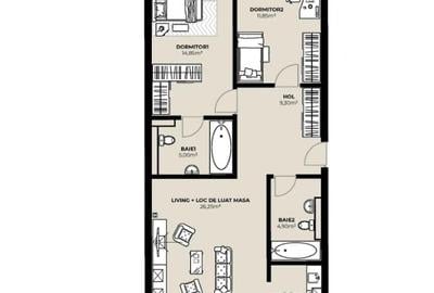 Apartament cu 3 camere semidecomandat în Mărăști - 2