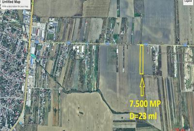 Teren intravilan 7.500 mp, D=23 ml, STRADA PRINCIPALA,zona O - 3