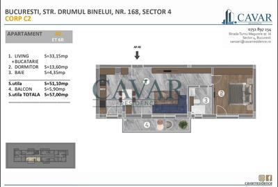 Apartament cu 2 camere decomandat, mobilat în Metalurgiei - 6