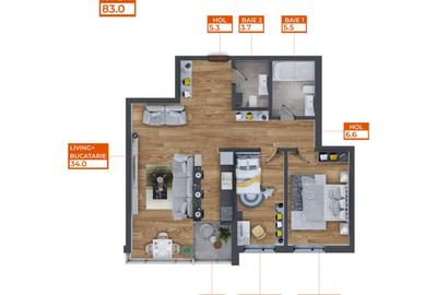 Apartament cu 3 camere în Păcurari - 4