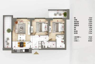 Apartament cu 3 camere decomandat în Theodor Pallady - 5