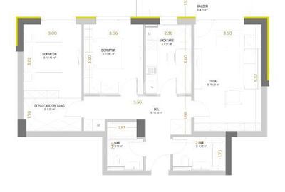 Apartament cu 3 camere, mobilat în Valea Cetății