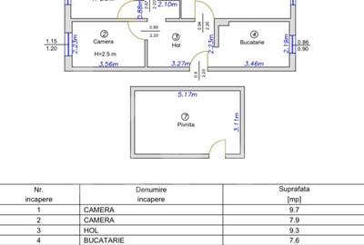 Apartament 3 camere - parter - Pivnita generoasa - Valea Aurie - Sibiu