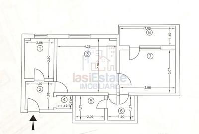 Apartament cu 2 camere semidecomandat în Podu Roș - 1