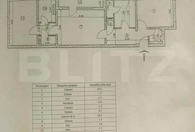 Apartament cu 3 camere semidecomandat în Central
