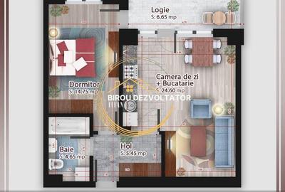 Apartament cu 2 camere decomandat în Titan - 2