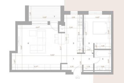 Apartament 2 camere de vanzare decomandat 59 mp zona Turnisor Sibiu - 2