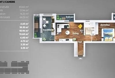 Apartament cu 2 camere decomandat în Berceni - 9