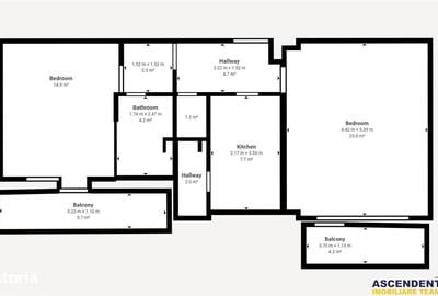 Apartament cu 2 camere în Scriitorilor