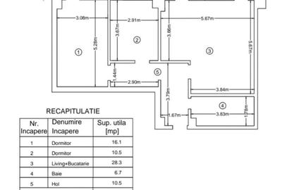 Apartament cu 3 camere în Albești
