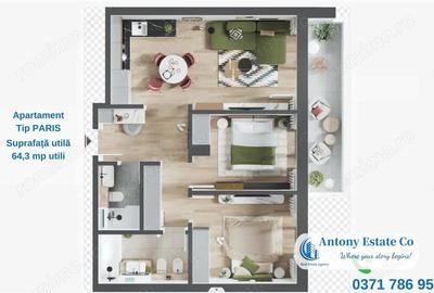 Apartament cu 2 camere în Iosia - 1