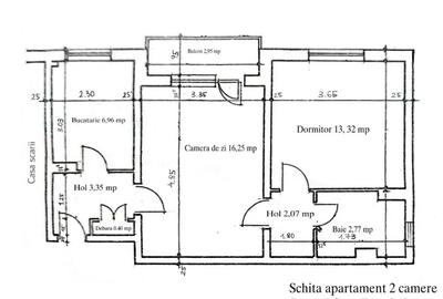 Apartament cu 2 camere semidecomandat în Central - 1