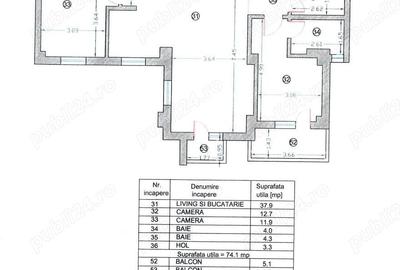 Apartament cu 3 camere în Central
