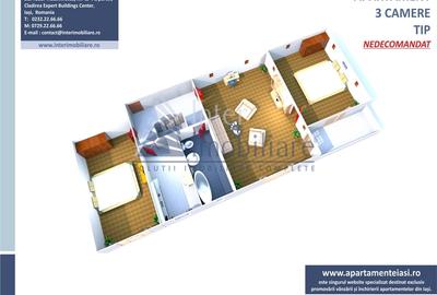 Apartament cu 3 camere nedecomandat în Podu Roș - 1