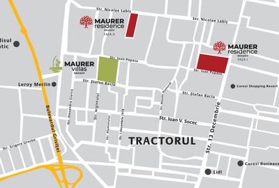 Apartament cu 3 camere semidecomandat în Tractorul - 3