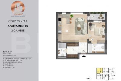 APARTAMENT 2 CAMERE ANSAMBLU REZIDENTIAL CAMPINA RESIDENCE - 3