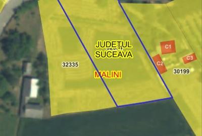 Teren Construcții intravilan de 3151 mp, în Mălini