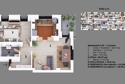Apartament 2 camere | 23 August LIDL | Proiect nou | Preturi promotionale | - 2