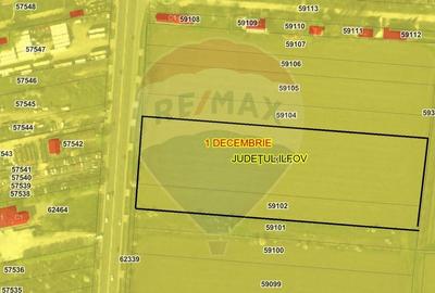 Teren intravilan 19.200 mp | Deschidere 77 ml la DN5 | 1 Decembrie - 2