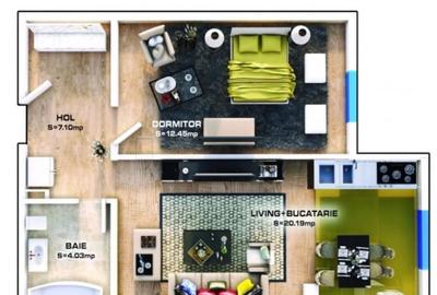 Apartament cu 2 camere semidecomandat, mobilat în Theodor Pallady - 3